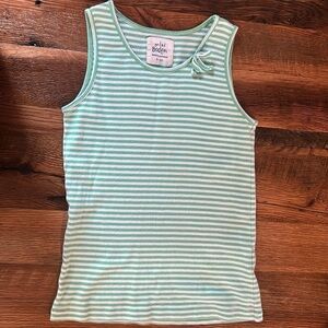 Mini Boden green and white stripe tank top ✨